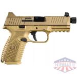 fn 509m tactical bundle handgun 9mm luger 10rd (5) magazines 4.5" threaded barrel fde optics ready