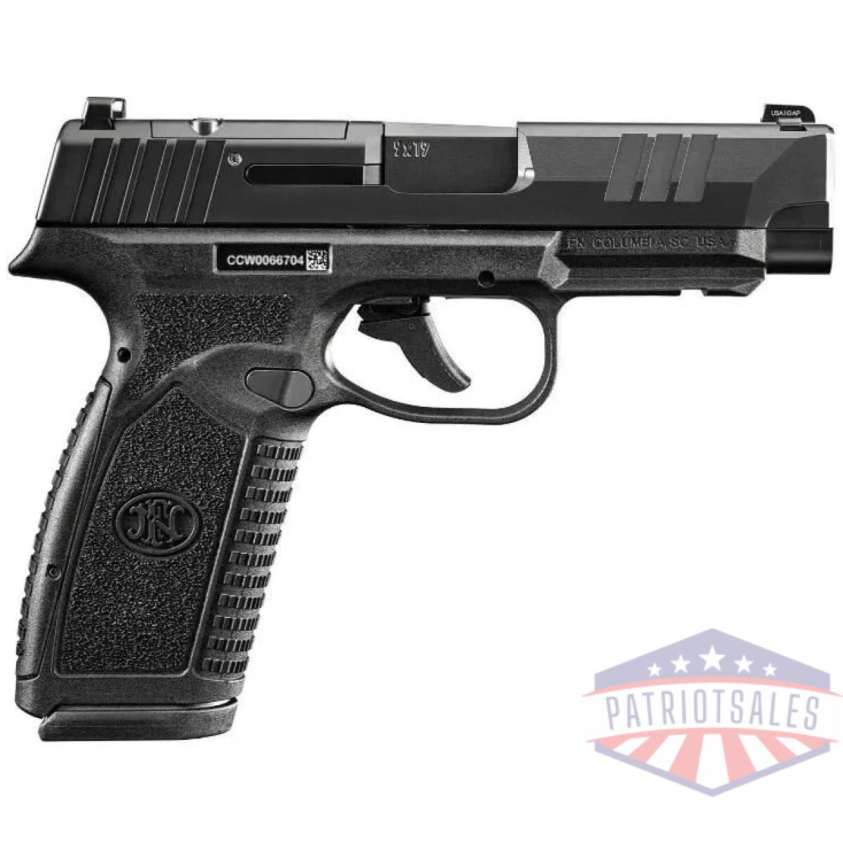 Fn reflex xl mrd handgun 9mm luger 10rd magazines(2) 3. 8" barrel black no manual safety - image 1