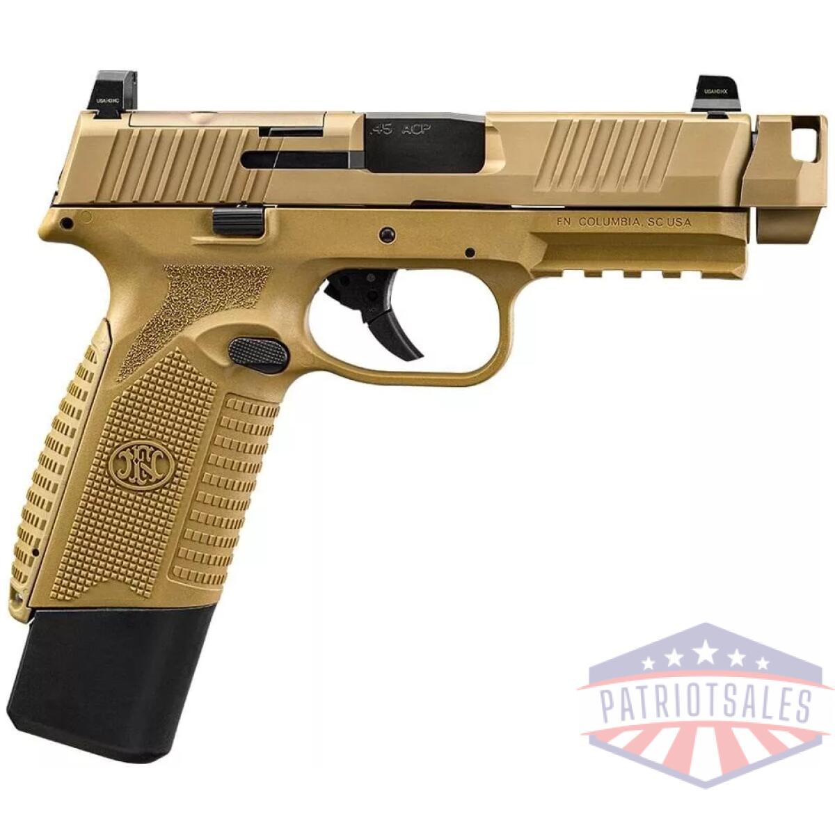 Fn 545 mrd comp handgun 45 auto 15rd magazines(2) 4. 43" barrel fde finish - image 1