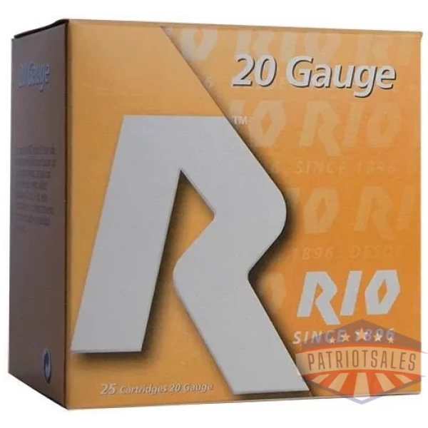 Rio Small Game Load Shotshell 20 ga 3" MAX 1-1/4 oz #5 1250 fps 25/ct