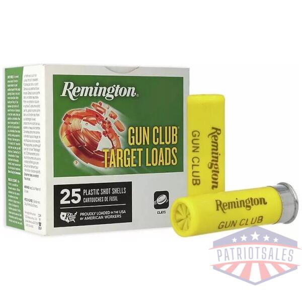 Remington Gun Club Target Load 20 ga 2 3/4" 2 1/2 dr 7/8 oz #8 1200 fps 25/ct