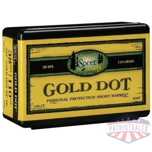 Speer Gold Dot Personal Protection Short Barrel Handgun Bullets .357 Mag .357" 110 gr GDHPSB 100/ct