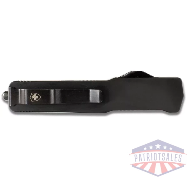 Templar Knives Premium Lightweight Slim Black Rubber Automatic Knife 3 1/4" Drop Point Blade Black