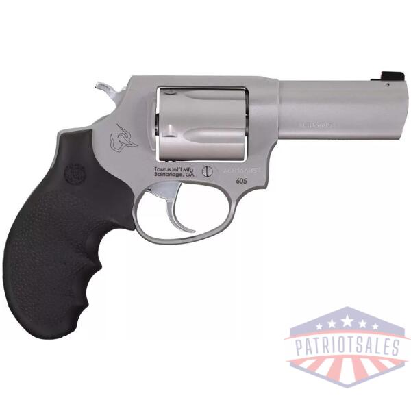 Taurus Defender 605 357 Mag/38 Spl+P Matte Stainless Steel 3 in Hogue Rubber Grip Handgun 5rd Magazine