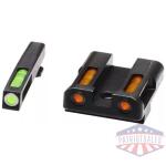 HIVIZ LiteWave H3 sight Orange/Green LitePipe/White front ring fits Glock Models Chambered in 9mm Luger 40 S&W and .357 Sig