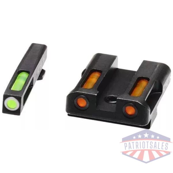 HIVIZ LiteWave H3 sight Orange/Green LitePipe/White front ring fits Glock Models Chambered in 9mm Luger 40 S&W and .357 Sig