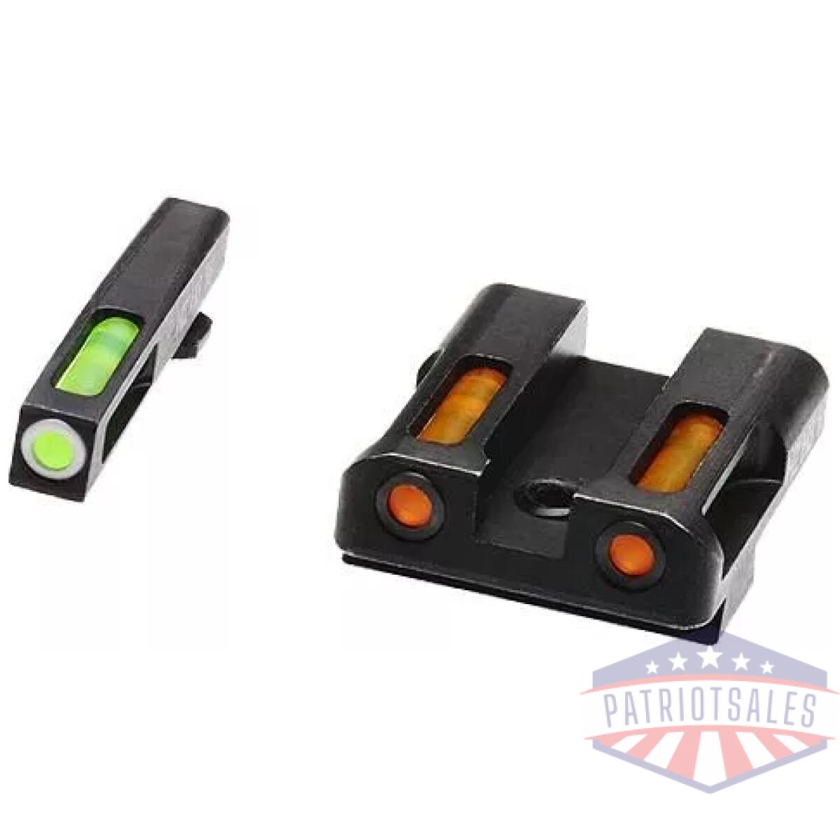 Hiviz litewave h3 sight orange/green litepipes w/white front ring glock models chambered in 45 acp 45 gap and 10mm - image 1