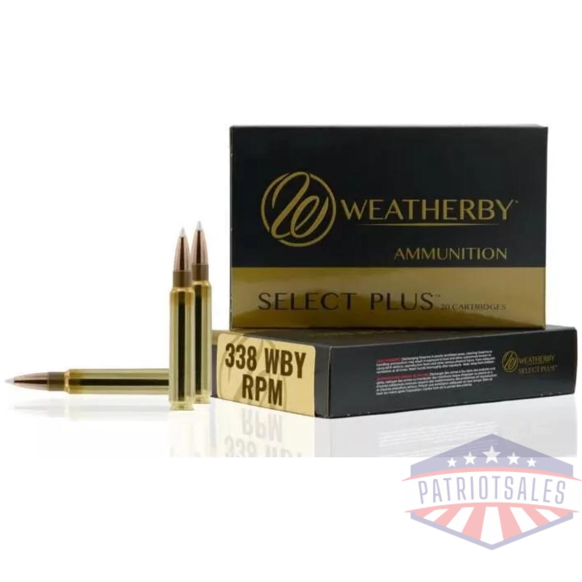 Weatherby select plus barnes ttsx rifle ammunition. 338 wby rpm 225gr pt 2800 fps 20/ct - image 1