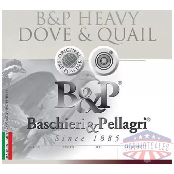 B&P Dove & Quail Shotshells- 20 ga 2-3/4 In 1 oz #7.5 1175 fps 25/ct