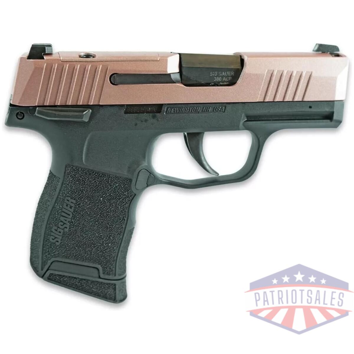 Sig sauer exclusive "rose sparkle slide" p365-380 handgun 380 auto 10rd magazine 3. 1" barrel black manual safety - image 1