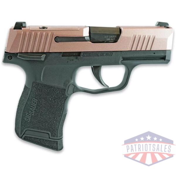 Sig Sauer Exclusive "Rose Sparkle Slide" P365-380 Handgun 380 Auto 10rd Magazine 3.1" Barrel Black Manual Safety
