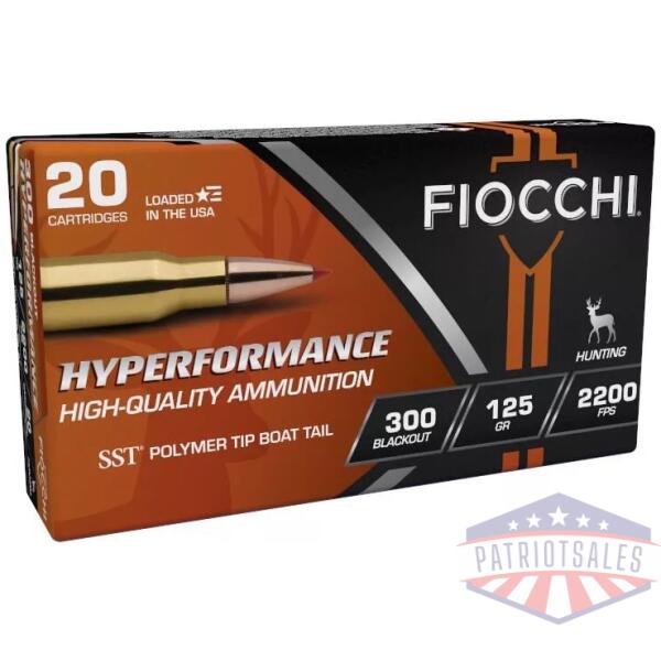 Fiocchi Hyperformance Hunt SST Rifle Ammunition .300 Blackout 125gr PT 2200 fps 25/ct