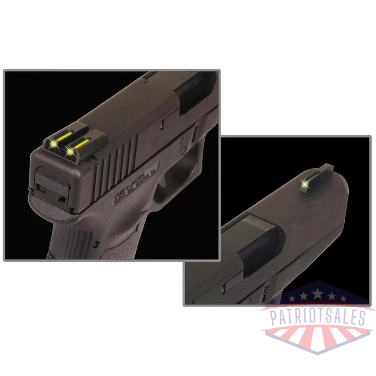 Truglo tfo tritium/fiber-optic day/night sights fits springfield xd xdm (excluding 5. 25" comp series) and xds - front green/rear yellow - image 1