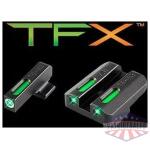 Truglo TFX Tritium/Fiber-Optic Day/Night Sights FNH FNP-9 FNX-9 FNS-9 including Compact - White Outline Front/Rear Green