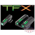 Truglo TFX Tritium-Fiber-Optic Day/Night Sights Fits FNH FNP-40 FNX-40 FNS-40 (Including Compact) - White Outline Front/Rear Green