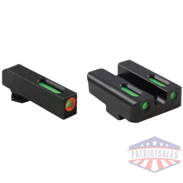 Truglo TFX Pro Tritium/Fiber-Optic Day/Night Sight - Ruger American 9mm & .45 - Orange Outline Front/Rear Green