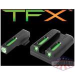 Truglo TFX Tritium/Fiber-Optic Day/Night Sights - SIG #6 #8 Set - White Outline Front/Rear Green