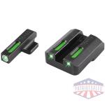 Truglo TFX Tritium/Fiber-Optic Day/Night Sights - Walther PPS (Except M2) - White Outline Front/Rear Green