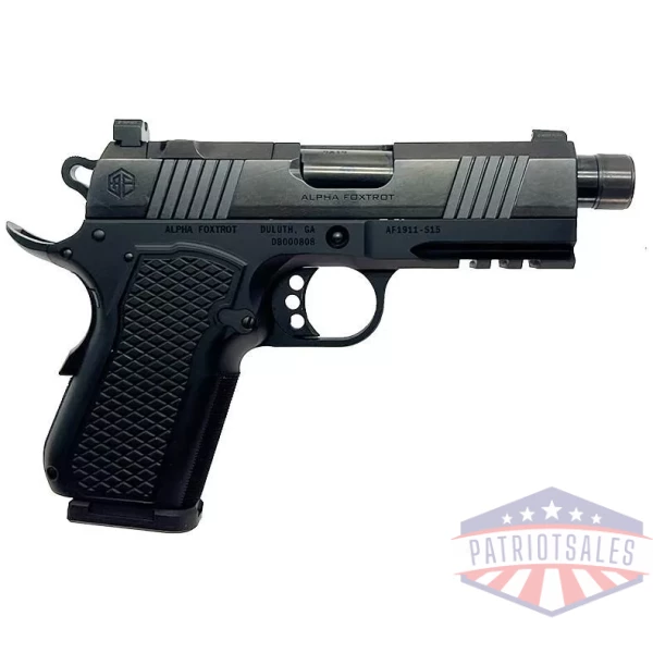 Alpha Foxtrot AF1911 S15 Polished Handgun 9mm Luger 15rd Magazine 3.5" Threaded Barrel RMSc Optic Cut