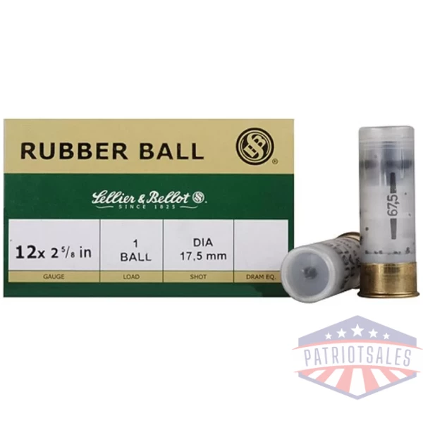 Sellier & Bellot Shotgun Ammunition 12 ga 2 3/4"  1 ball Rubber  - 25/box