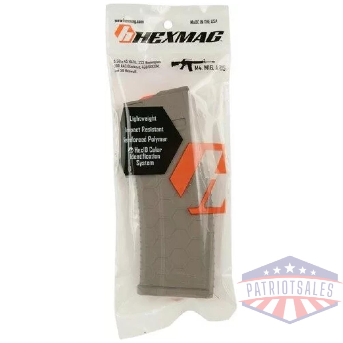 Hx1530ar15s2fde_pkg - hexmag magazine ar-15 5. 56x45 - 15rd fde polymer series 2 -
