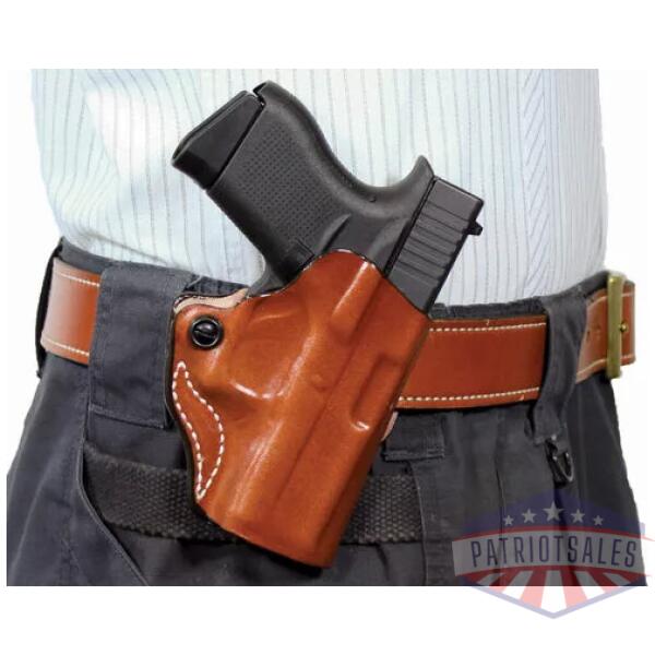 DESANTIS MINI SCABBARD HOLSTER - RH OWB LEATHER RUGER SR22 TAN