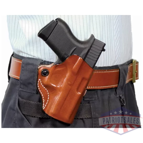 DESANTIS MINI SCABBARD HOLSTER - RH OWB LEATHER RUGER SR22 TAN