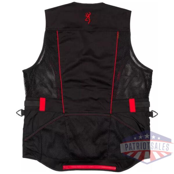 BROWNING ACE SHOOTING VEST - R-HAND SM BLACK/RED TRIM