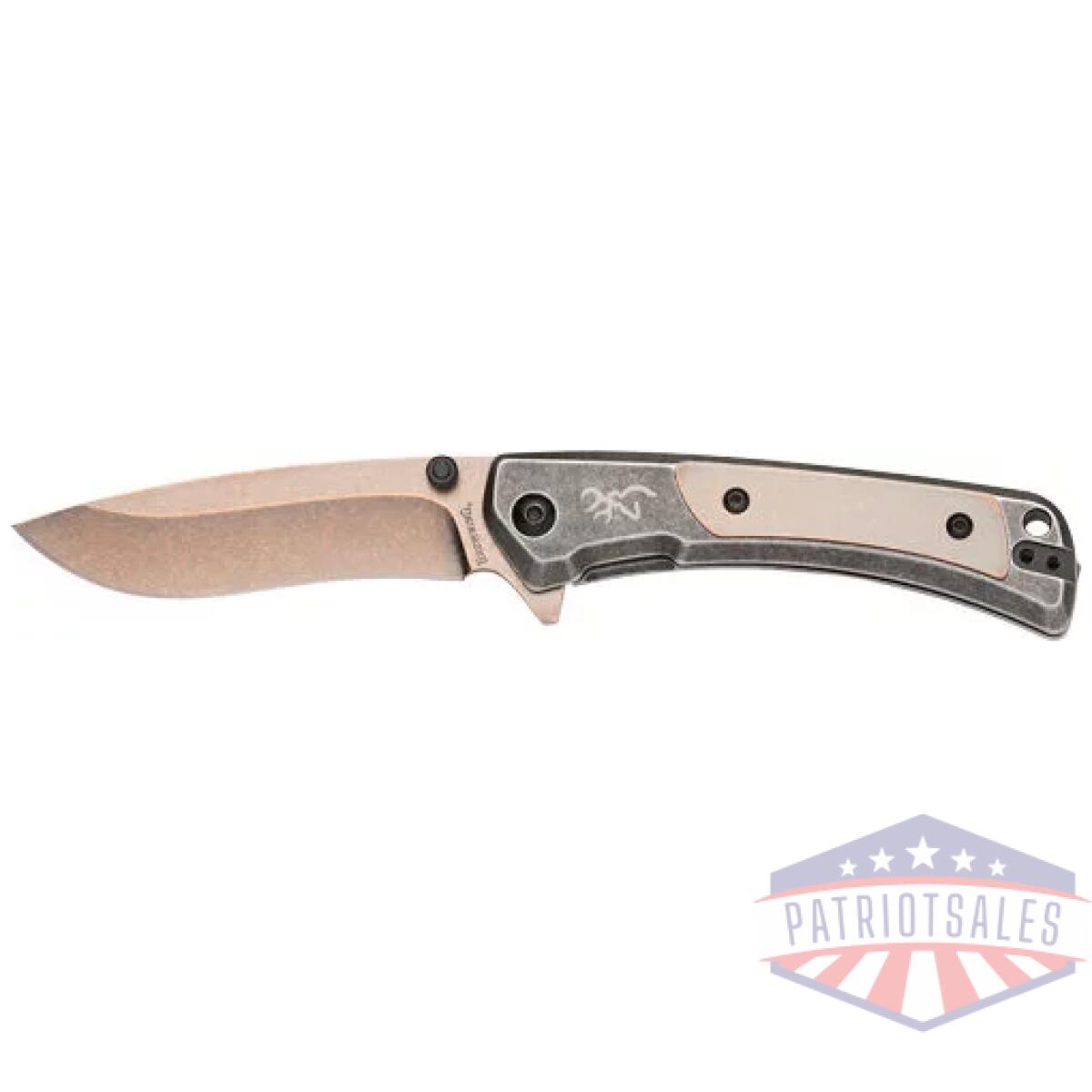 Browning knife jericho 3" fldr - copper wash/buckmark d2 - image 2