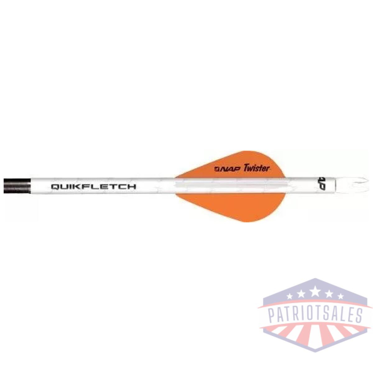 Nap quickfletch w/2" twister - vanes white/orange/orange 6pk - image 1