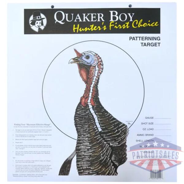 QUAKER BOY PAPER TARGET TURKEY - 20" X 20" 100-PACK