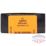 HSM TROPHY GOLD 6MM ARC - 95GR BERGER VLD 20RD 25BX/CS - Image 2