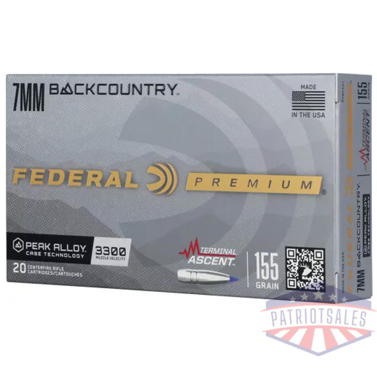 Federal 7mm bc 155gr terminal - ascent 20rd 10bx/cs - image 1