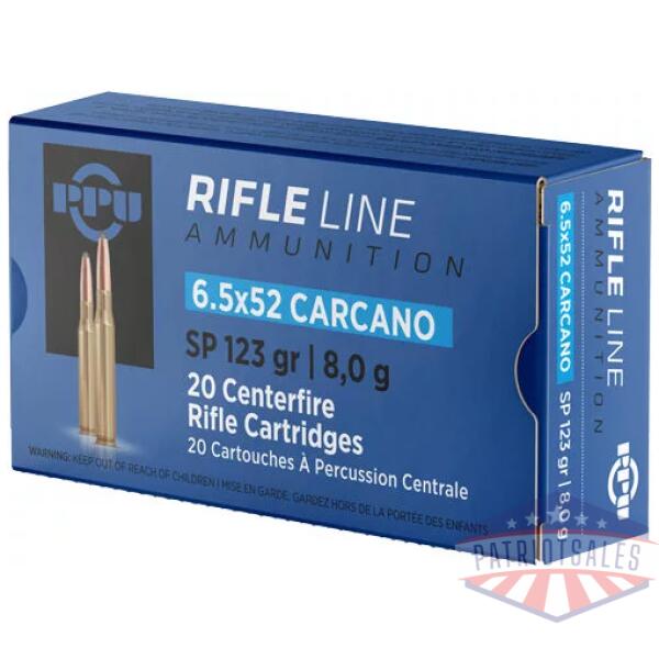 PPU 6.5X52 CARCANO 123GR JSP - 20RD 10BX/CS