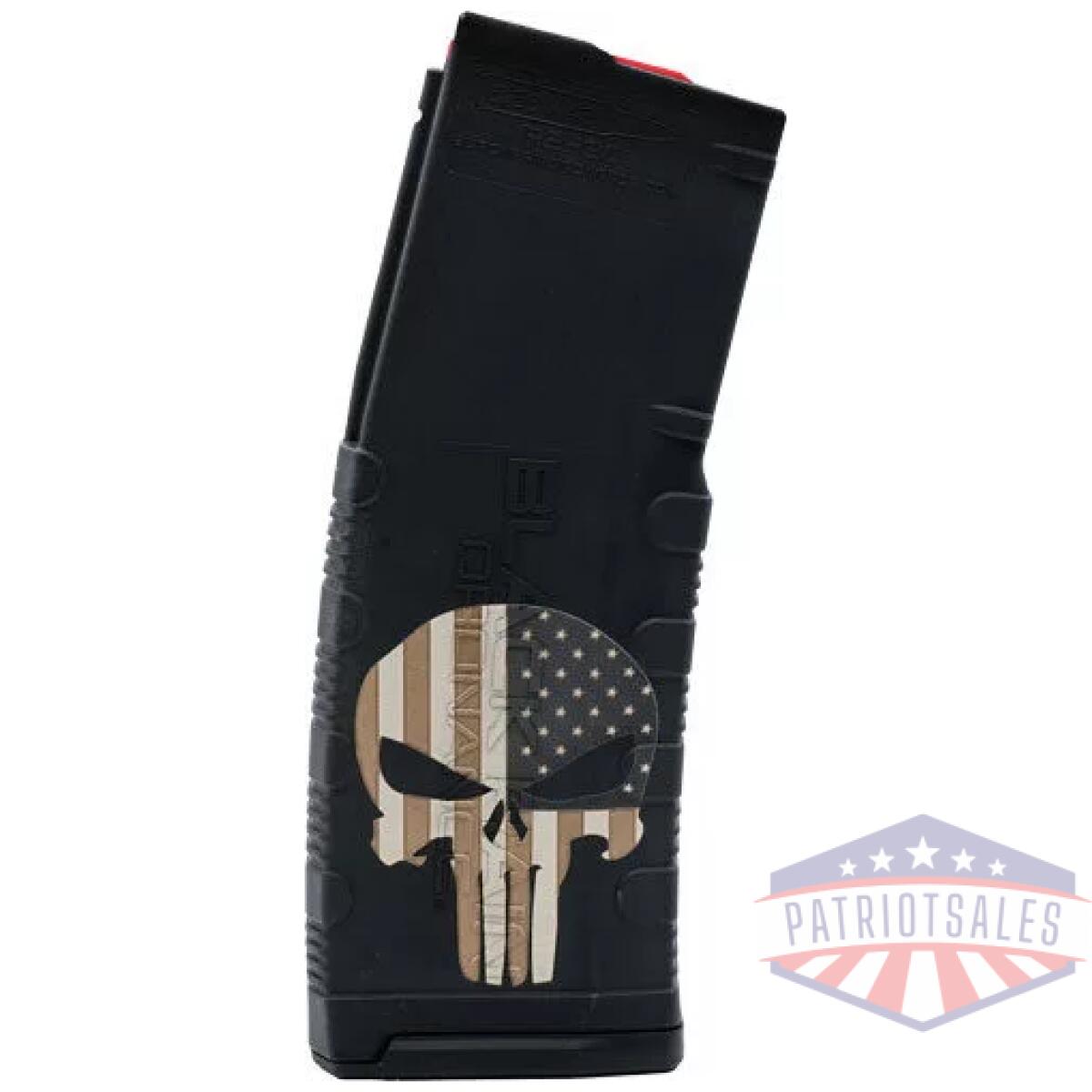 Black rain magazine ar15 30rd - 5. 56" punisher w/ flag etched - image 1