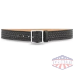 1-3/4"" Basketweave Leather Garrison Belt with Gold Buckle