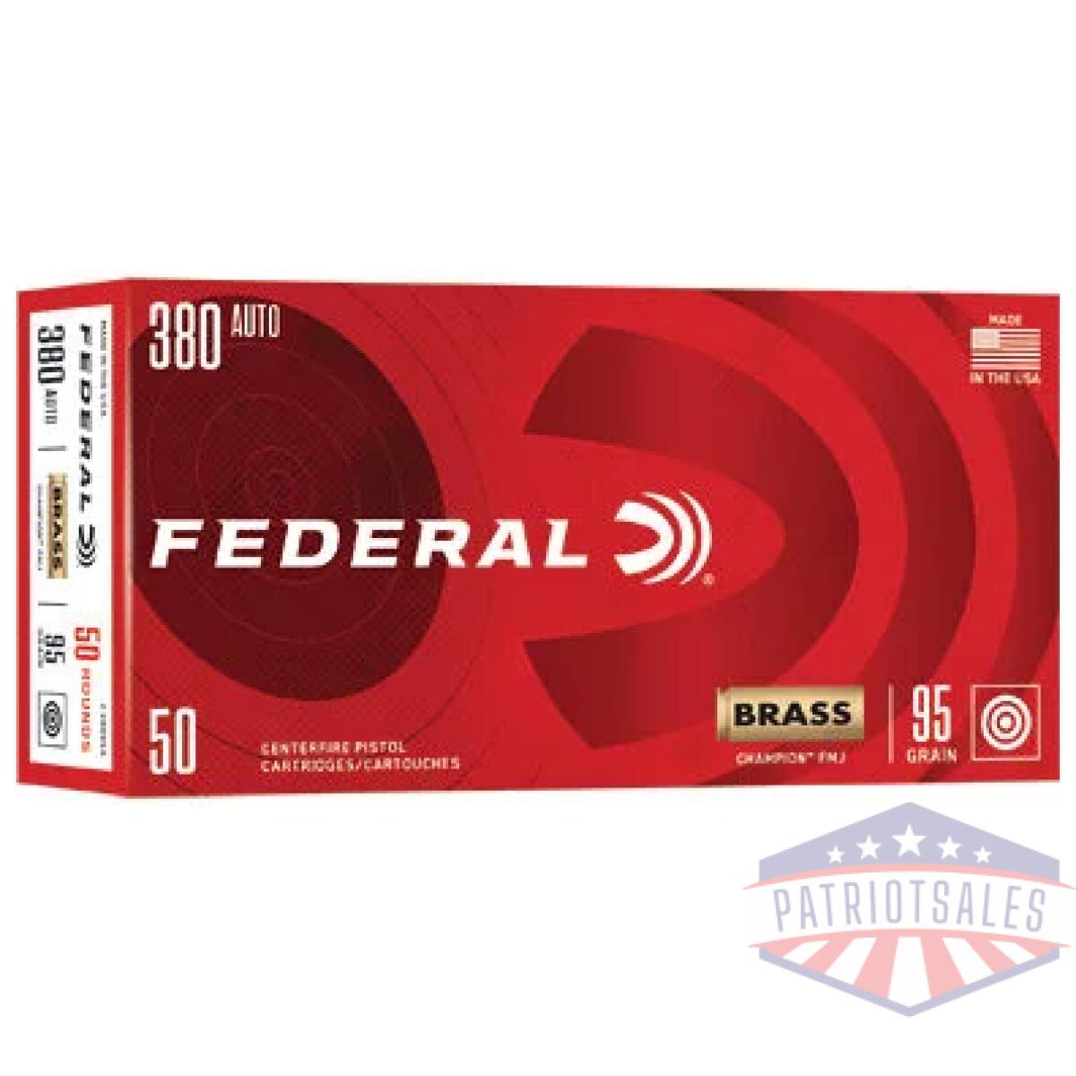 Fed champ 380auto 95gr fmj 50/1000 - image 1