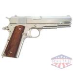 CIMARRON 1911A1 45ACP 5" FS - 8-SHOT POLISHED NICKEL WALNUT