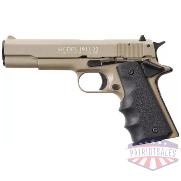 CHIAPPA 1911-22 22LR 5" FS - 10RD TAN/RUBBER