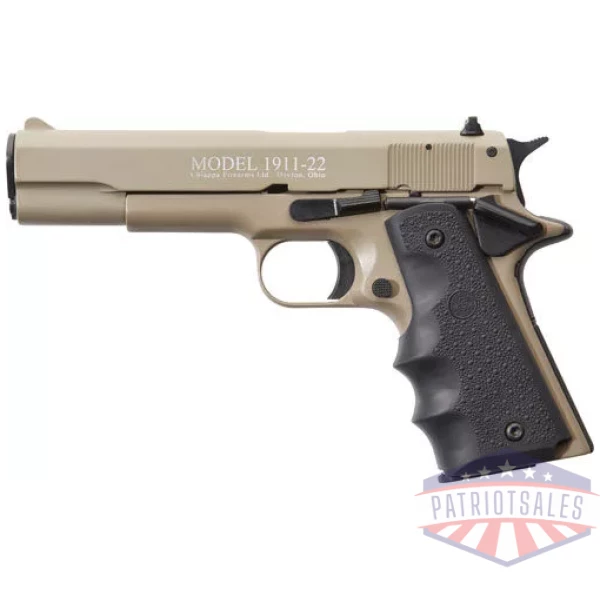 CHIAPPA 1911-22 22LR 5" FS - 10RD TAN/RUBBER