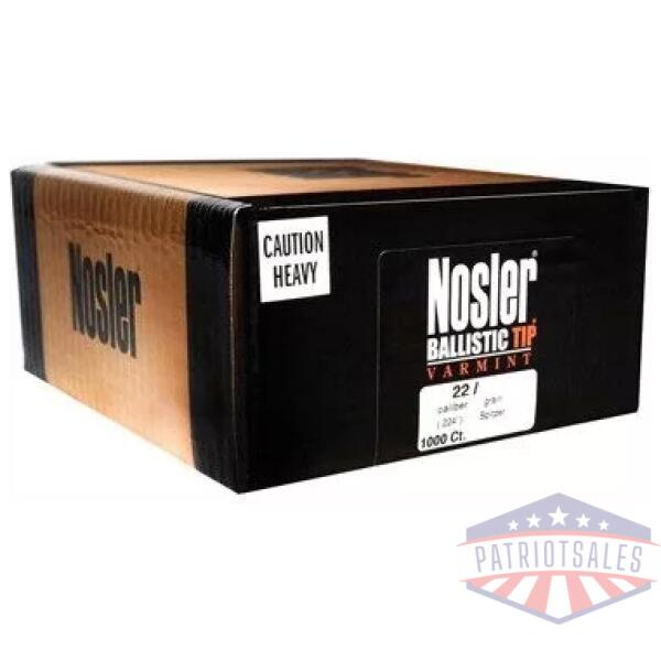 NOSLER BULLETS 22 CAL .224 - 50GR BALLISTIC TIP 1000CT