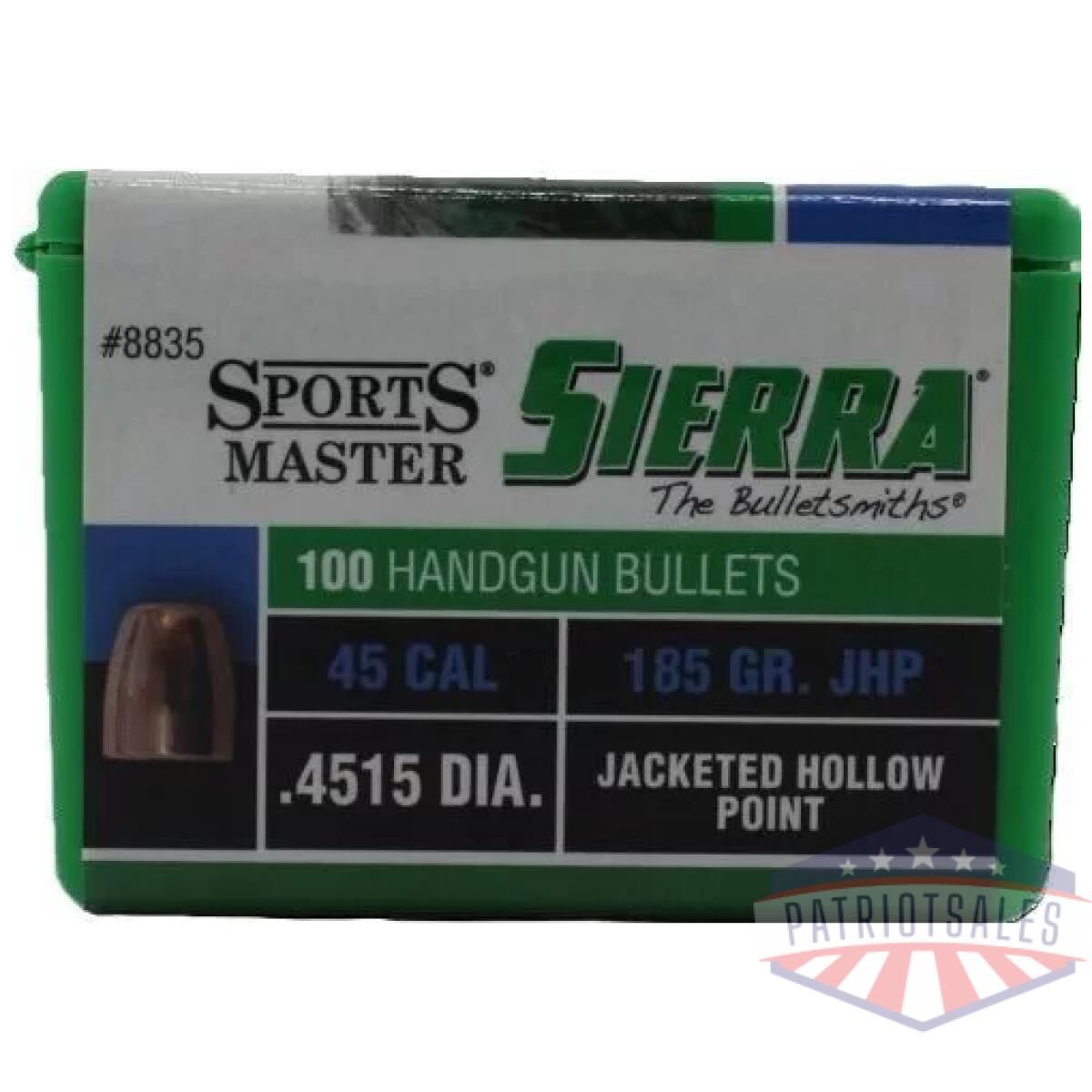 Sierra bullets. 45 cal. 4515 - 185gr jhp 100ct - image 1