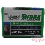 SIERRA BULLETS .45 CAL .4515 - 185GR JHP 100CT