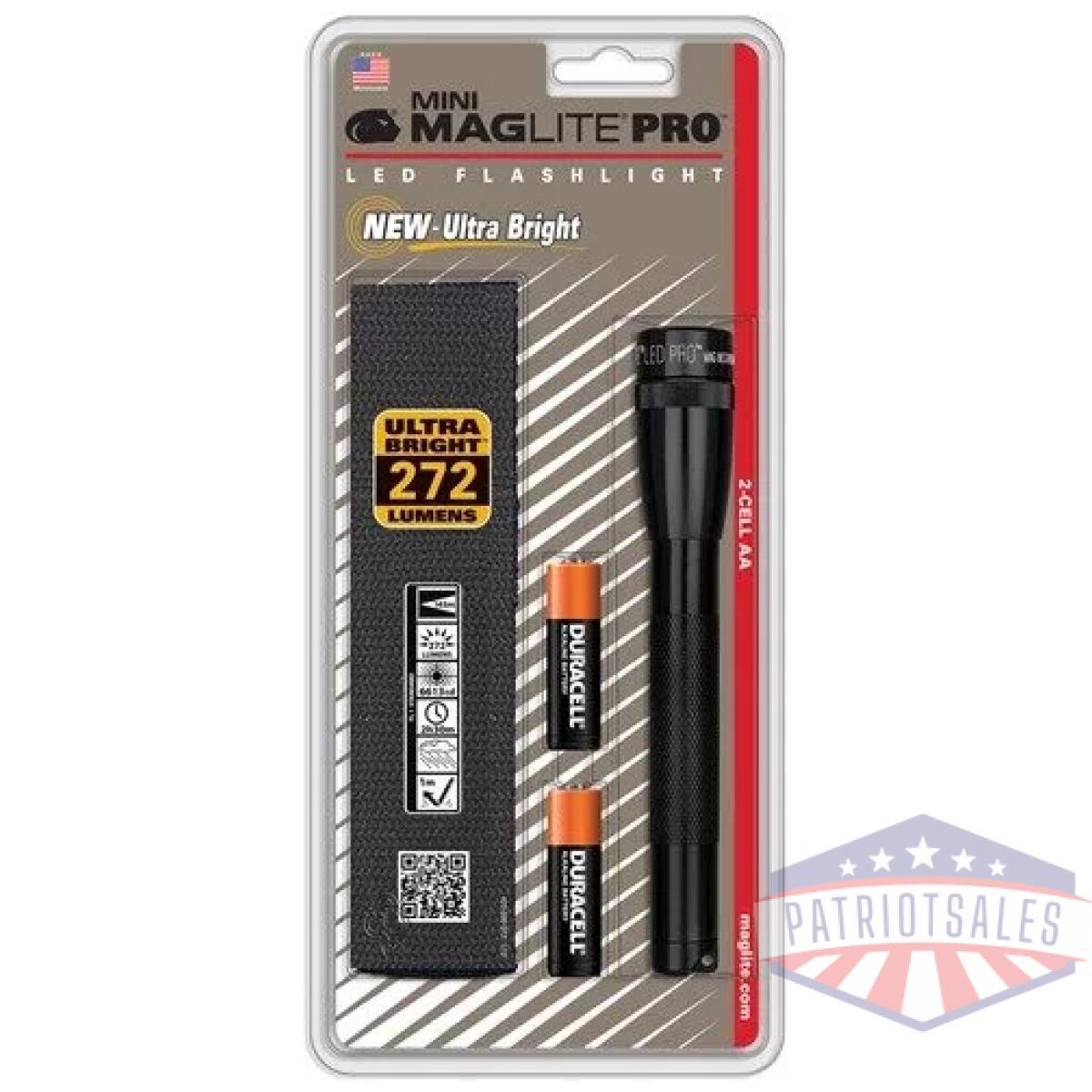 Sp2p mini maglite pro 2 aa-cell led flashlight w/ holster - image 1