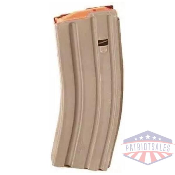 ASC AR Family Rifle Magazine Orange Follower Dark Earth Stainless Steel .223 Remington 30/rd
