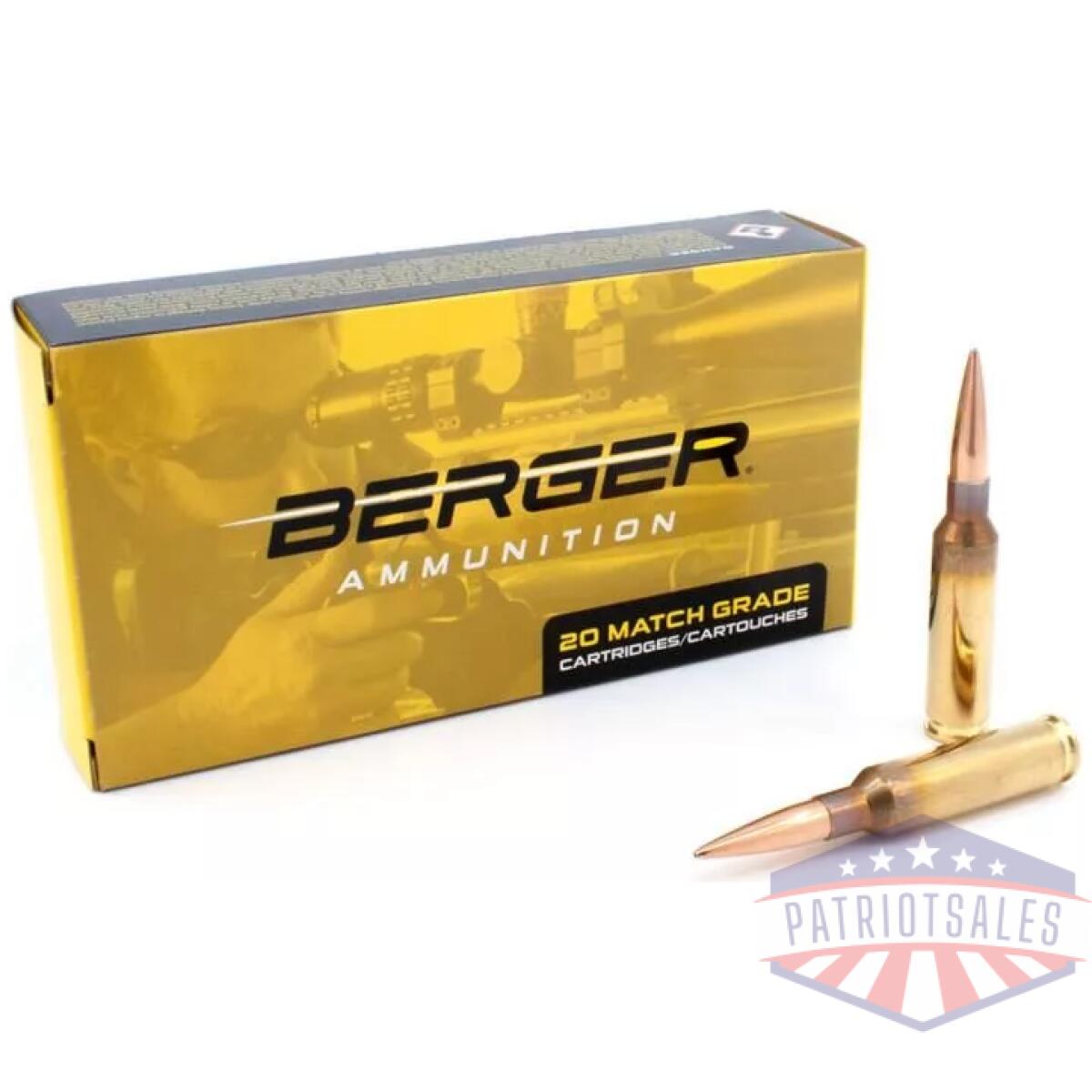 Berger target rigfle ammunition 6. 5 creedmoor 144 gr lrht 2830 fps 20/ct - image 1