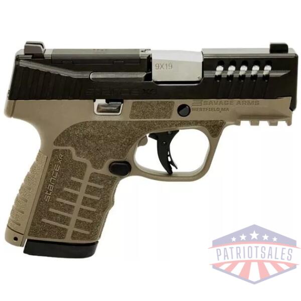 Savage Stance XR MC9MS Handgun 9mm Luger 10(1)&13(1)rd Magazines 3.2" Barrel FDE No Safety