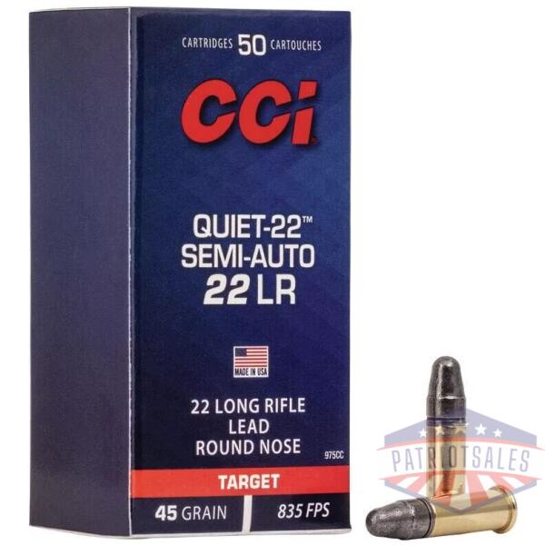 CCI Semi Quiet-22 Rimfire .22 LR 45 gr LRN  835 fps 50/ct