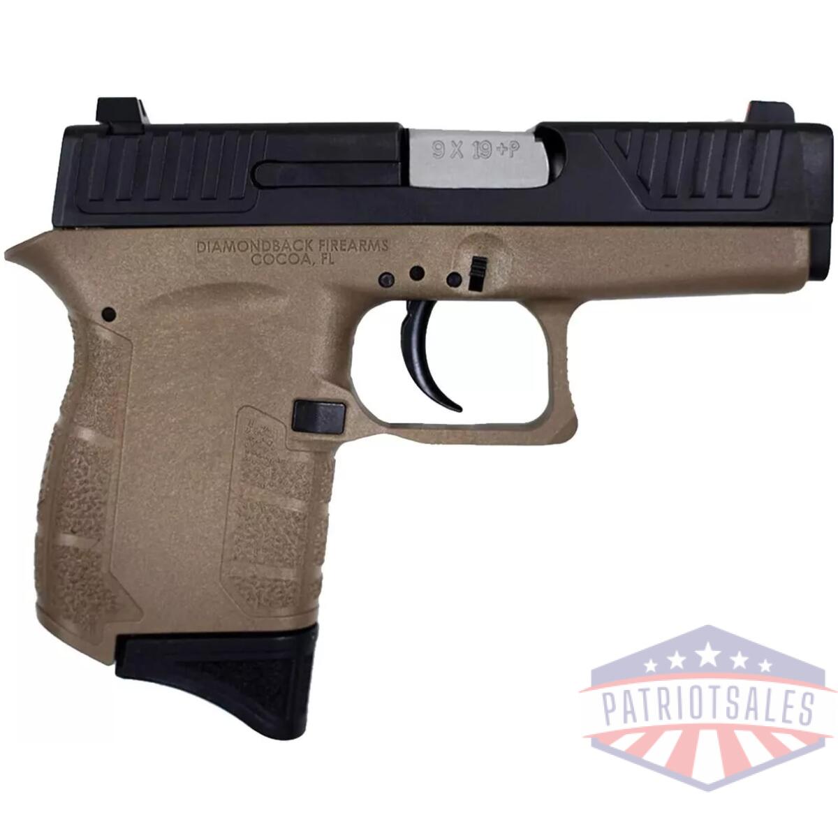 Diamondback db9 gen4 handgun 9mm luger 6rd magazine(1) 3. 1" stainless steel barrel fde frame/black slide - image 1