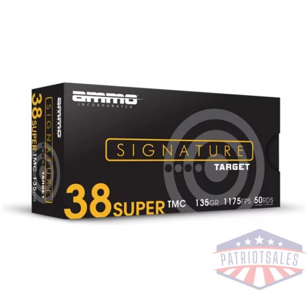 Ammo Inc Signature Handgun Ammunition .38 Super 135gr TMC 1175 fps 50/ct